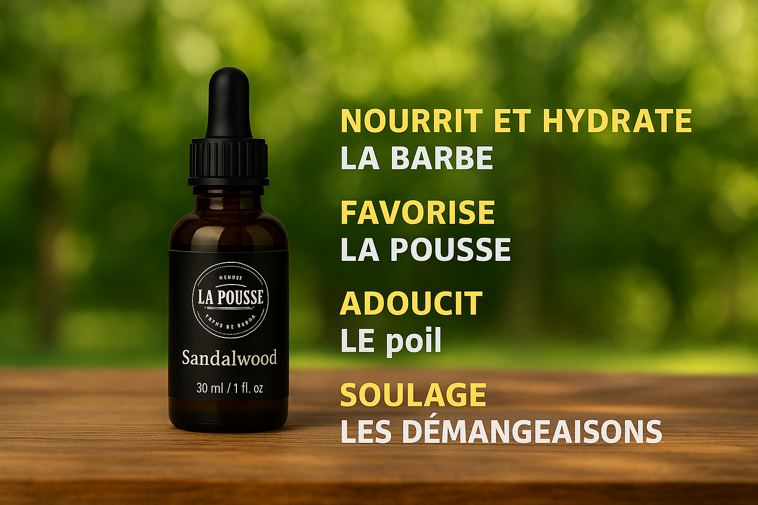 Huile de soin naturelle pour Barbe La Pousse